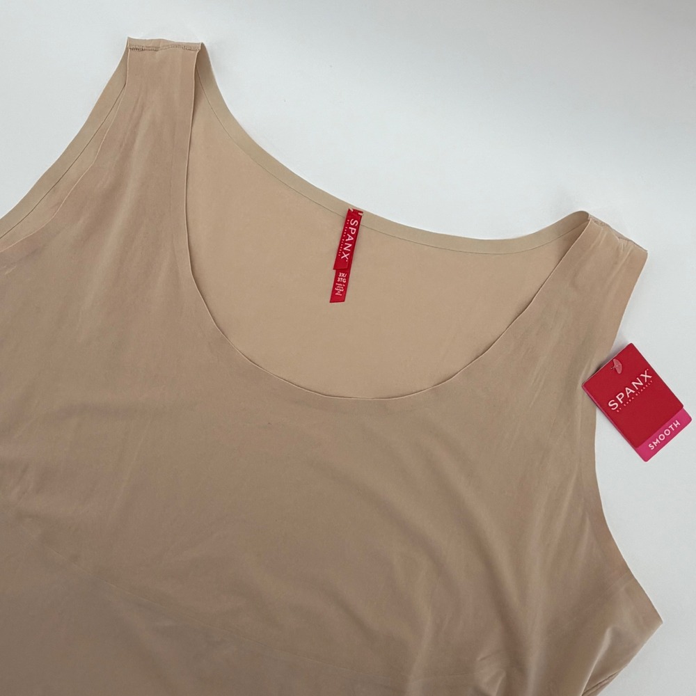 Spanx Smooth Tank Top Womens 3XL Beige Seamless Shapewear Scoop Neck‎ NWT